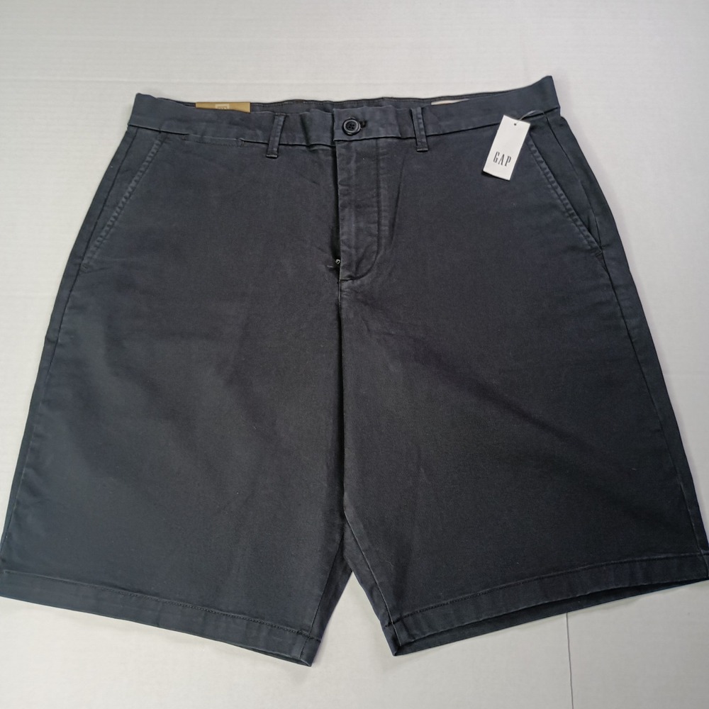 Gap Khaki‎ Shorts Men's Size 33 Black Comfort Stretch Waistband Hits At Knee
